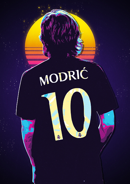 Luka Modric Retro Art / PLATINA