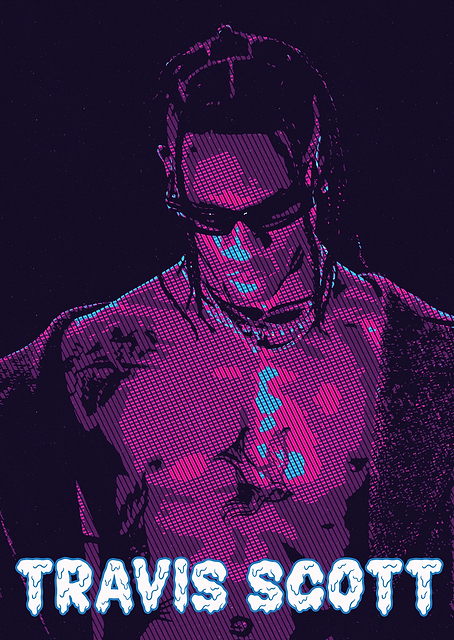 Travis Scott Portrait / platina