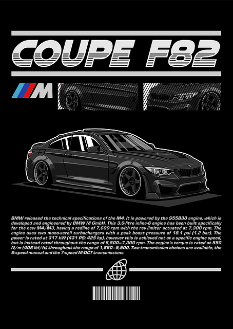 BMW M4 Coupe F82 Black / PLATINA