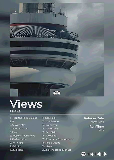 Drake - Views Album Cover / platina