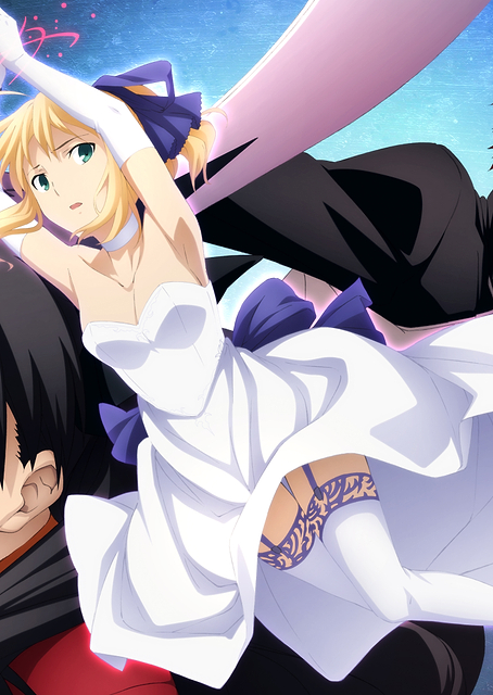 Saber, Shirou and Rin / PLATINA