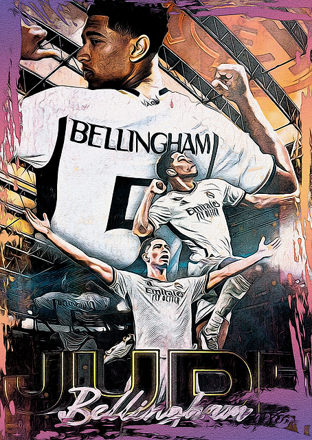 Jude Bellingham Football Poster / PLATINA