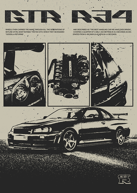Skyline GTR R34 Retro Style / PLATINA