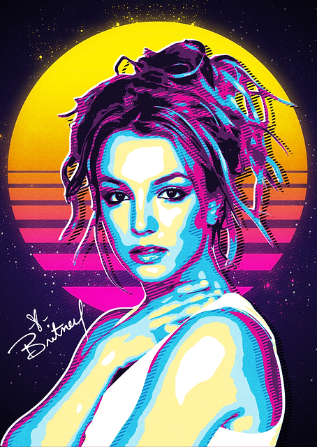 Britney Spears Retro Art / platina