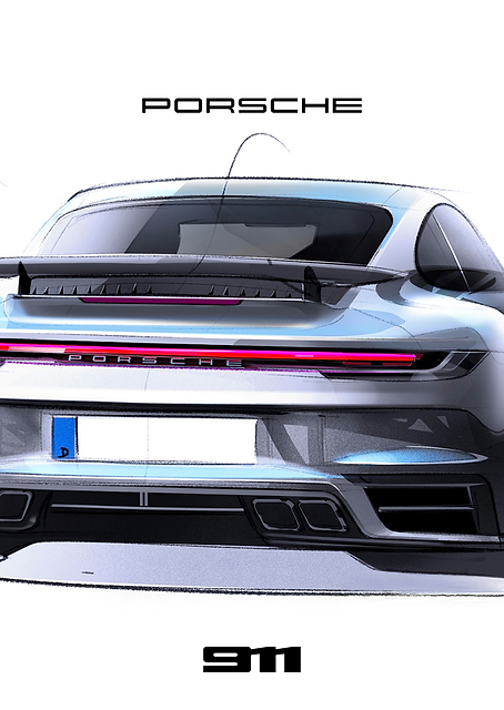 Porsche 911 Back / PLATINA