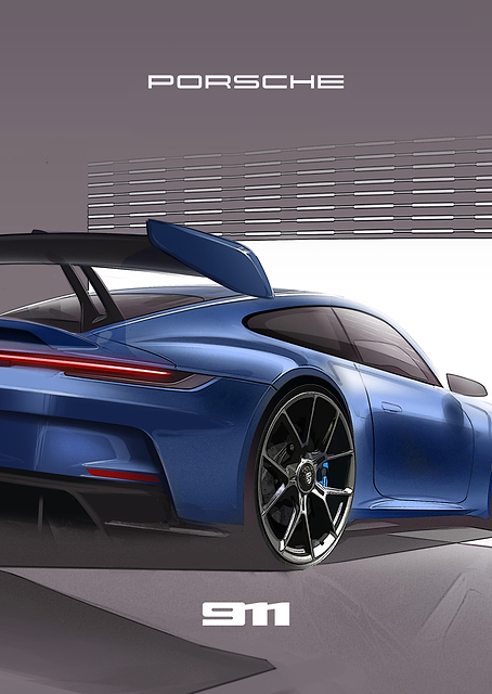 Porsche 911 Side / PLATINA
