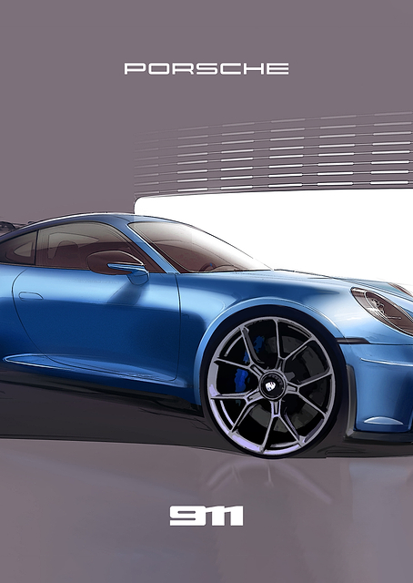 Porsche 911 Blue / PLATINA
