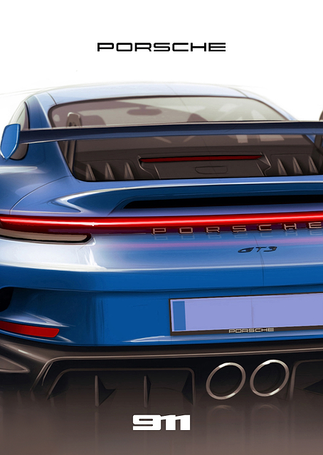 Porsche 911 GT3 Rear View / PLATINA