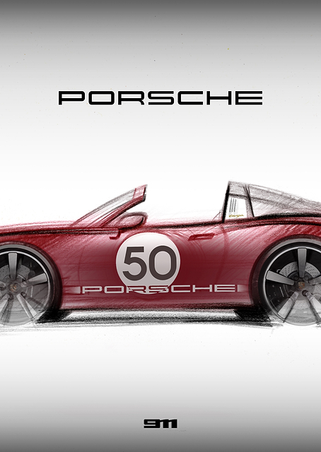 Porsche 911 Targa Sketch / PLATINA