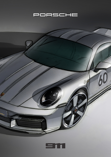 Porsche 911 Sketch 2 / PLATINA
