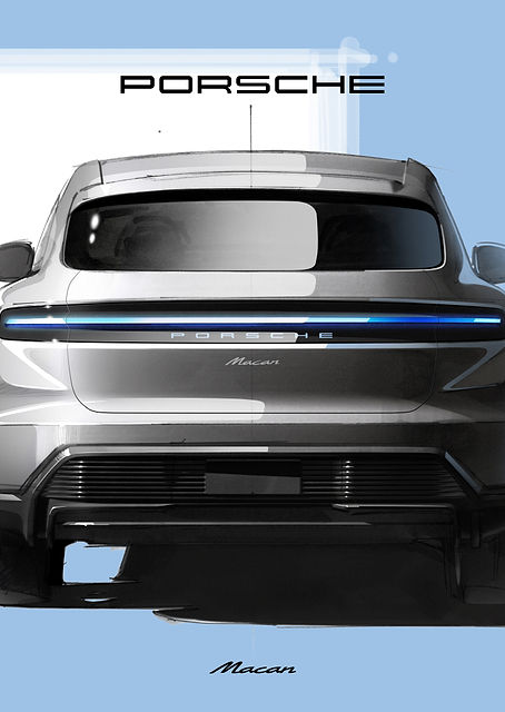 Porsche Macan Rear View / PLATINA