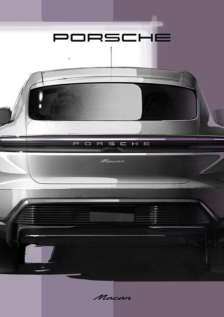 Porsche Macan Rear View 2 / PLATINA