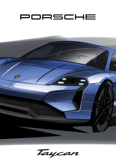 Porsche Taycan - Blue / PLATINA