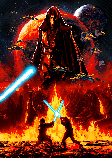 Revenge Of The Sith 20th Anniversary Mustafar poster / platina