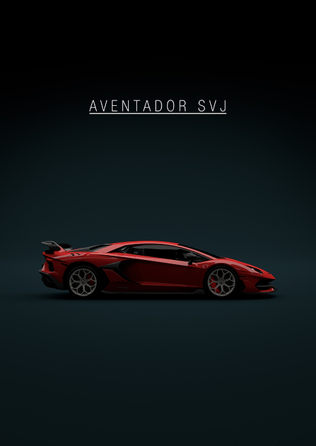 Red Lamborghini Aventador SVJ / PLATINA