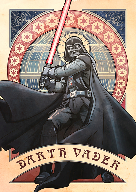 Darth Vader in Art Nouveau Style / PLATINA