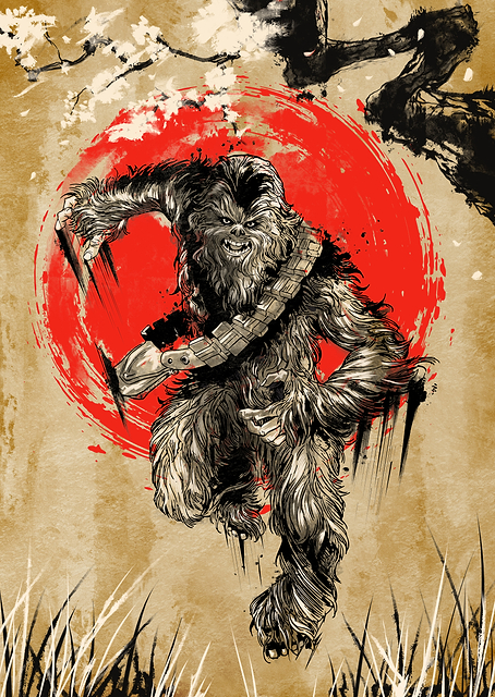 Chewbacca in Sumi-e Style / PLATINA
