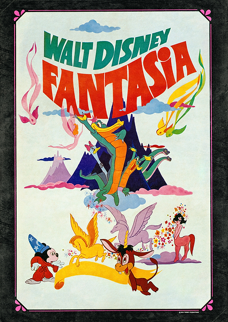 Walt Disney Colorful Icons of Fantasia Poster / PLATINA