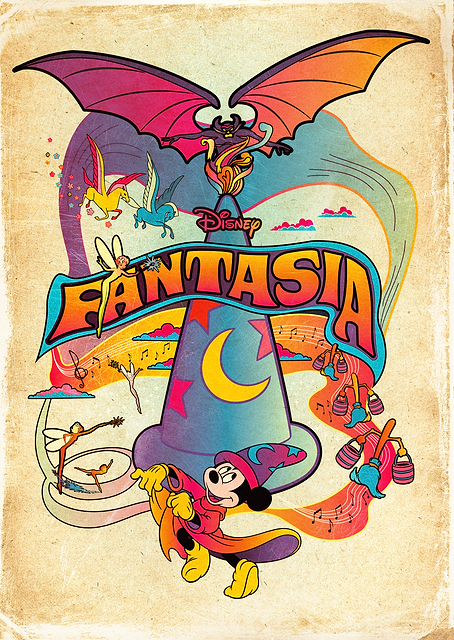 Fantasia Mickey and Chernabog Poster / PLATINA