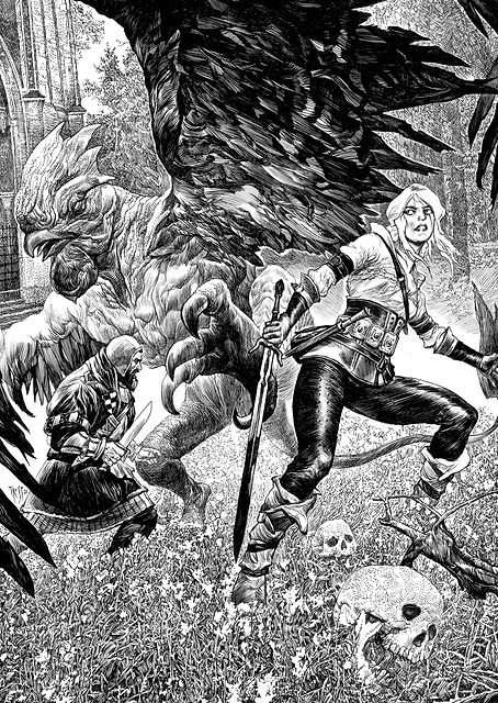 Ciri and the Basilisk by Przemysław 'Trust' Truściński / PLATINA