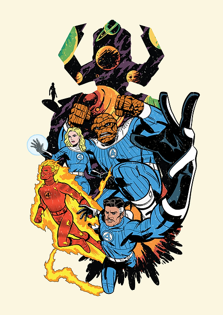The Fantastic Four First Steps Comic Collage / PLATINA
