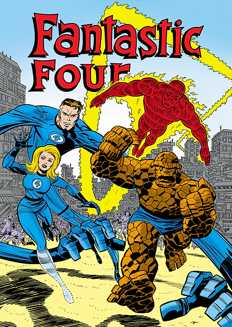 Fantastic Four Classic Comic Cover Group / platina