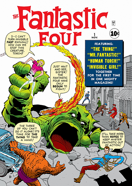 Fantastic Four Classic Comic Cover Number One / PLATINA