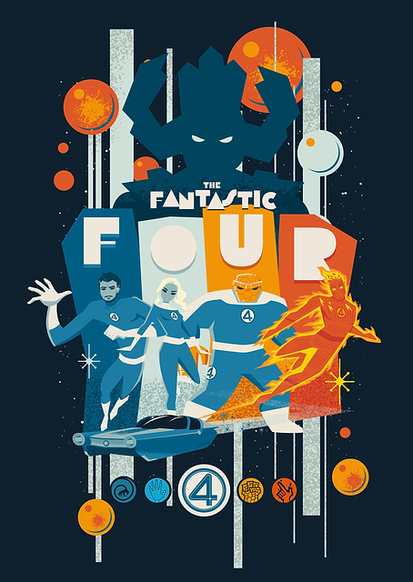The Fantastic Four First Steps Tiki Retro Style / PLATINA