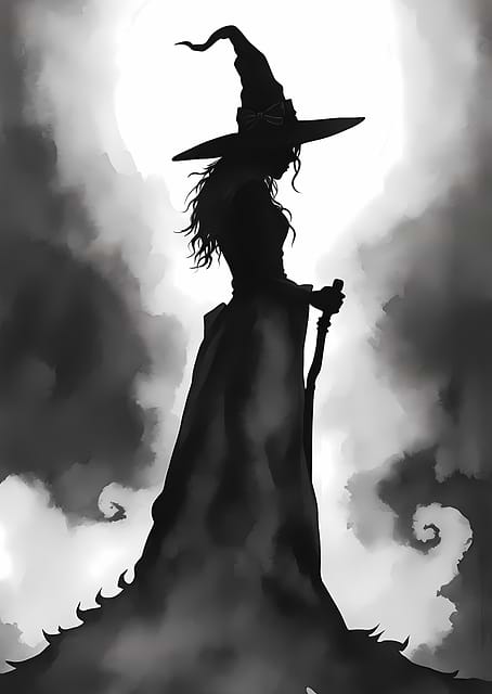 Witch Silhouette / platina