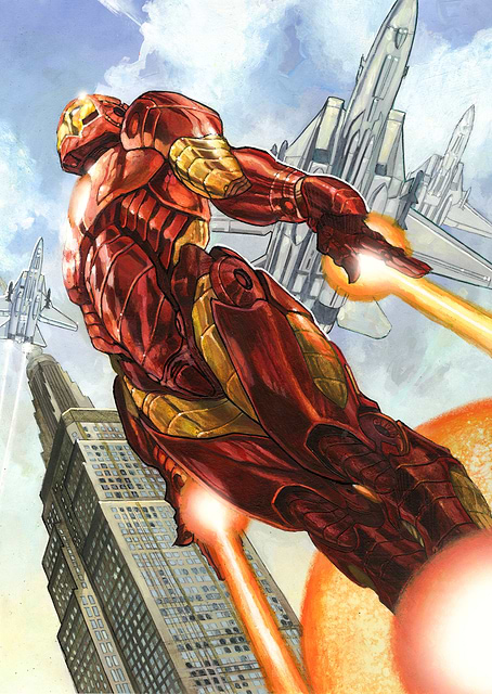 Iron Man Ascends Cityscape / platina