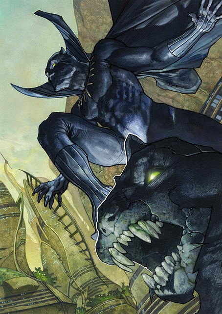 Caped Black Panther at the Ready / PLATINA