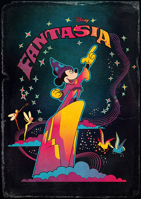 Vintage Psychedelic Fantasia Poster / PLATINA