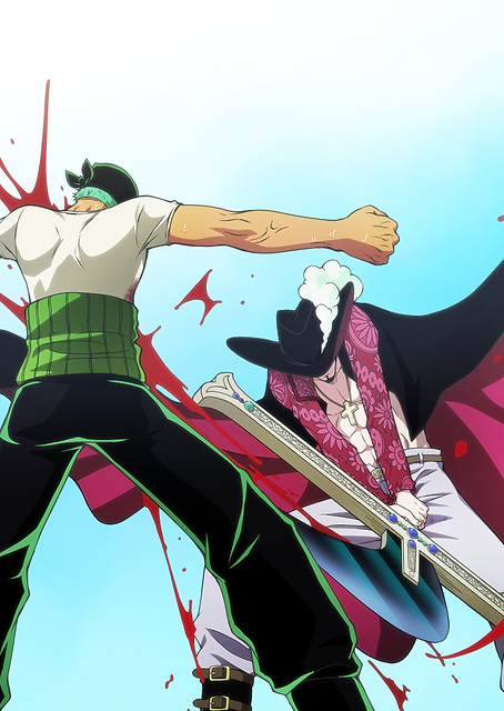 Iconic Moments Brushed Zoro vs Dracule Mihawk / PLATINA