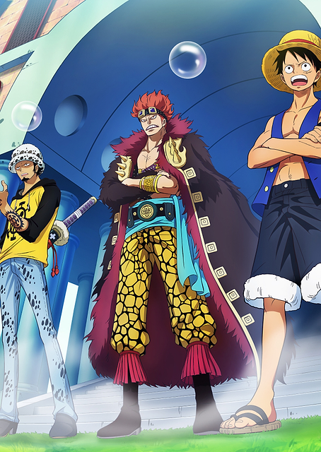 Iconic Moments Brushed Kid, Luffy & Law confronting Marine / PLATINA