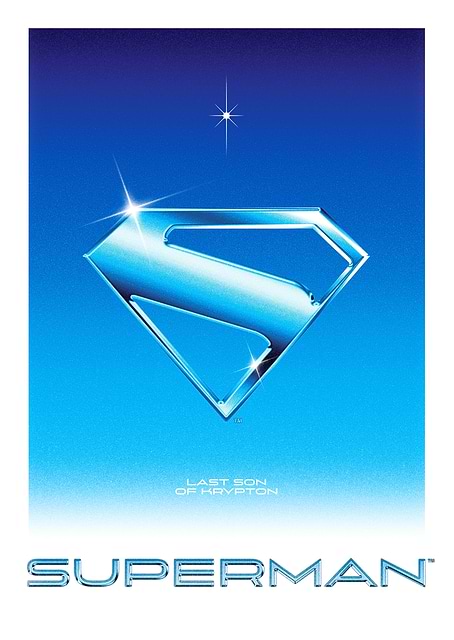 Sparkle Metallic Blue Superman Shield / platina