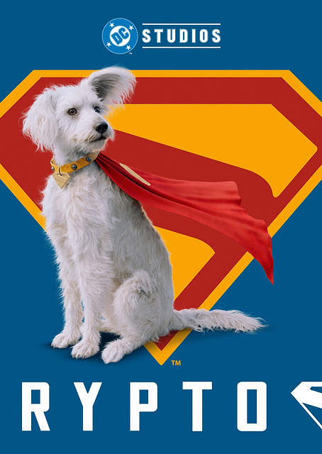 Krypto with Superman Shield Poster / PLATINA
