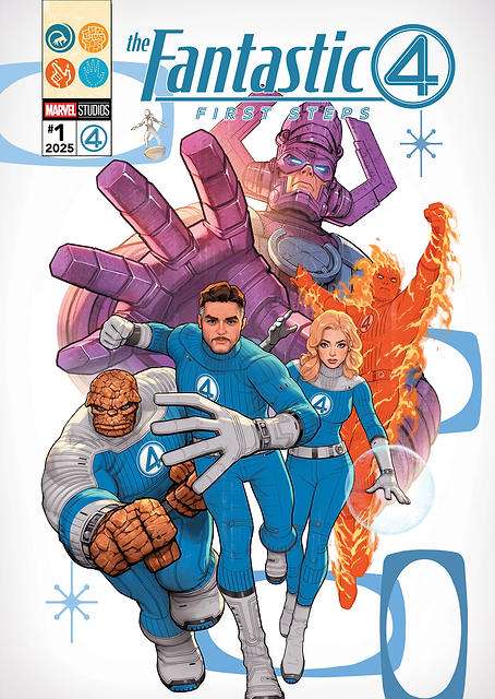 The Fantastic Four First Steps Retro Modern Comic Cover / PLATINA