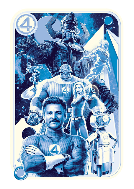 Blue Monochromatic Fantastic Four First Steps Collage / PLATINA
