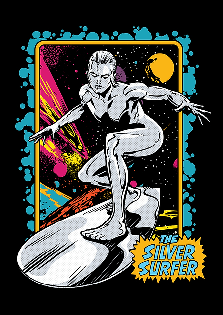 The Fantastic Four Silver Surfer Comic Stylized / PLATINA