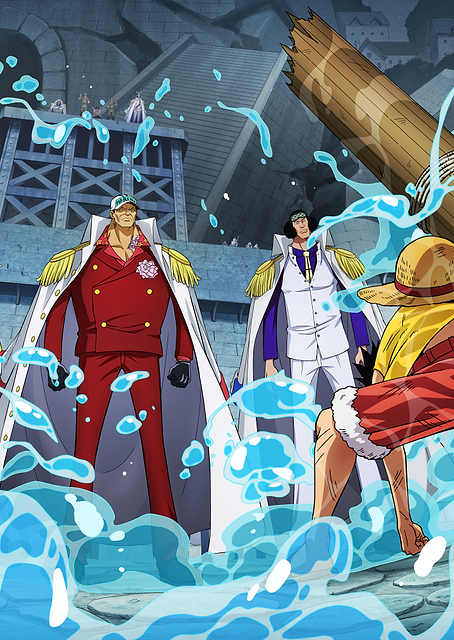 Iconic Moments Brushed Luffy Faces Three Admirals / PLATINA