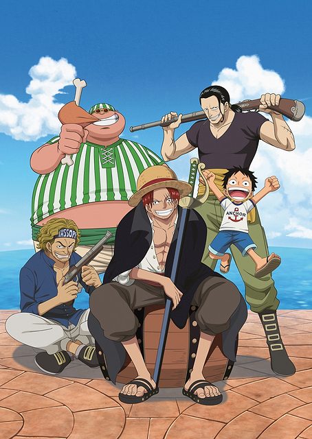 East Blue Young Luffy and Red-Hair Pirates / PLATINA