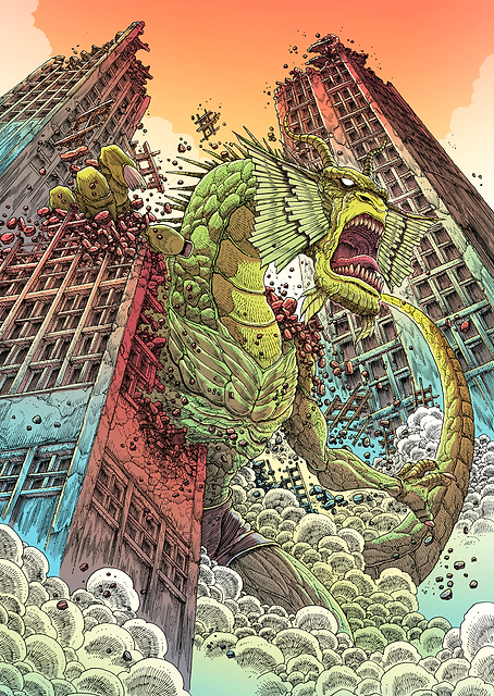 Marvel Kaiju Attacking Cityscape / PLATINA