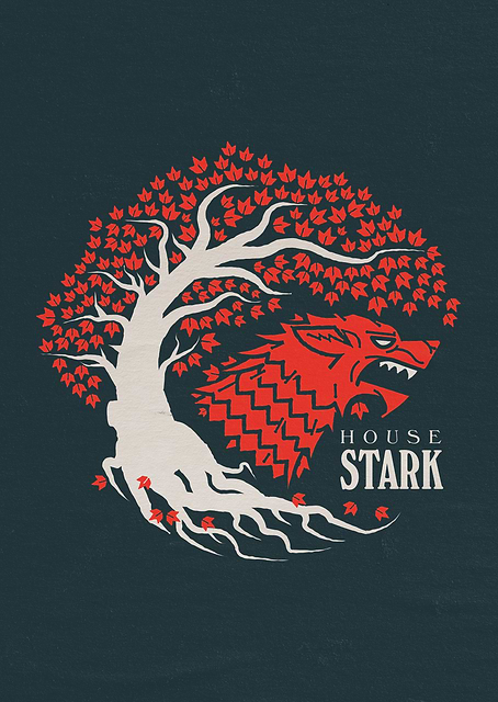 House Stark: Direwolf and Weirwood / platina