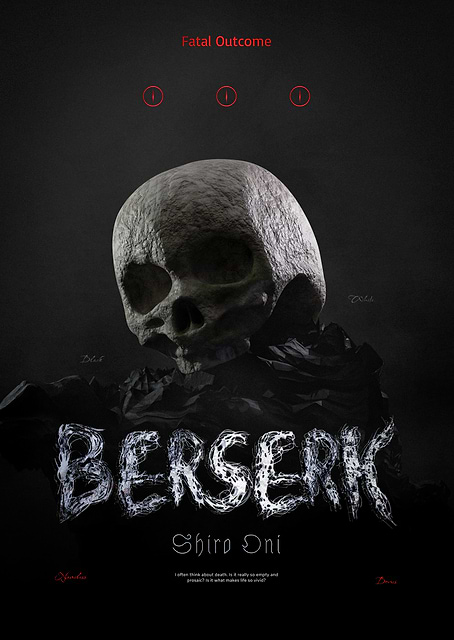 dark fantasy berserker skull on stone / platina