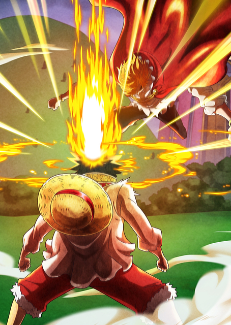 Iconic Painted Luffy vs Sanji / PLATINA