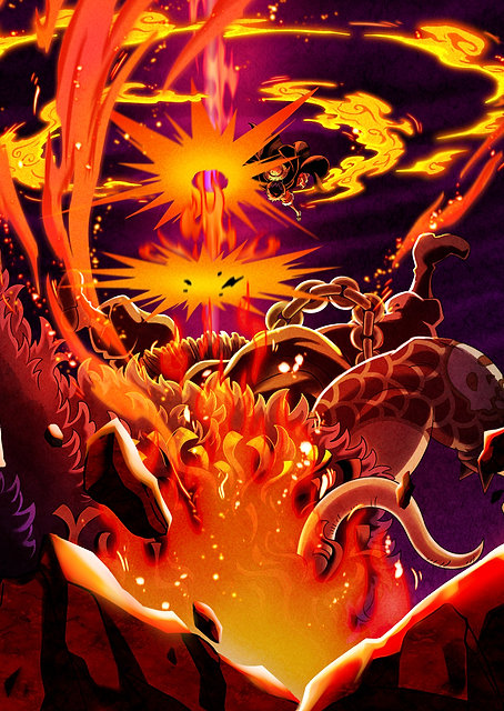 Iconic Painted Luffy vs Kaidou / PLATINA