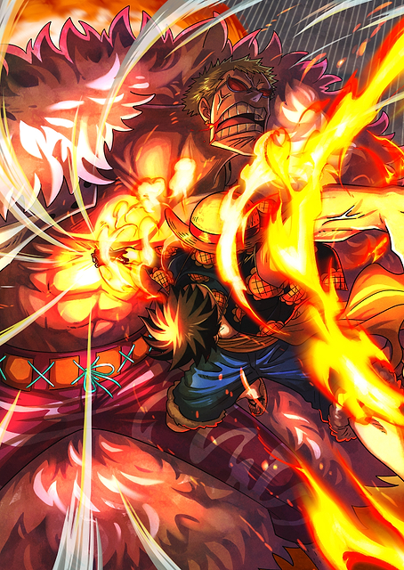 Iconic Painted Luffy Red Hawk vs Donquixote Doflamingo / PLATINA