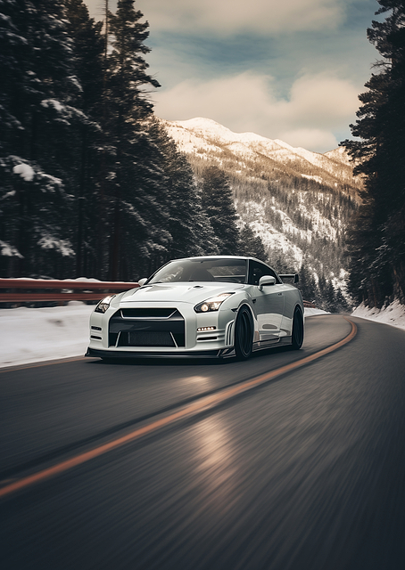 Nissan GTR on Winter Road / PLATINA