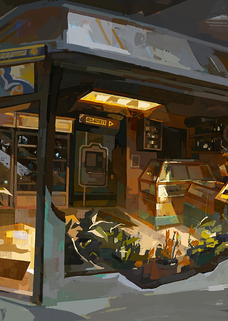 Martinaise Shopfront at Dusk / PLATINA