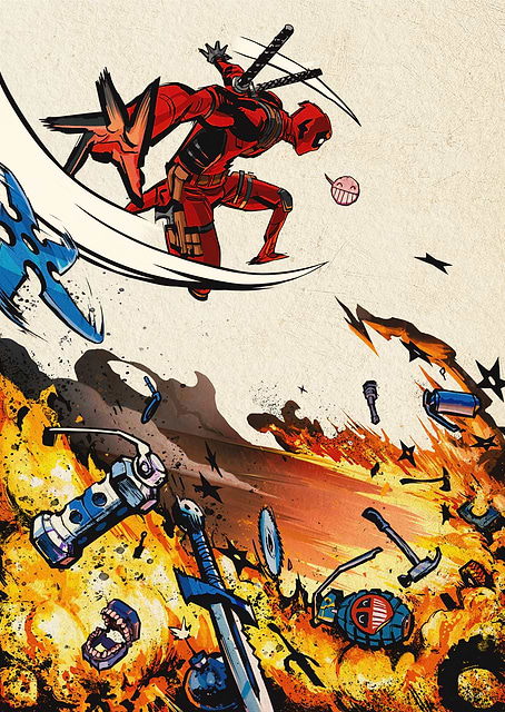 Deadpool Comic Explosion / platina